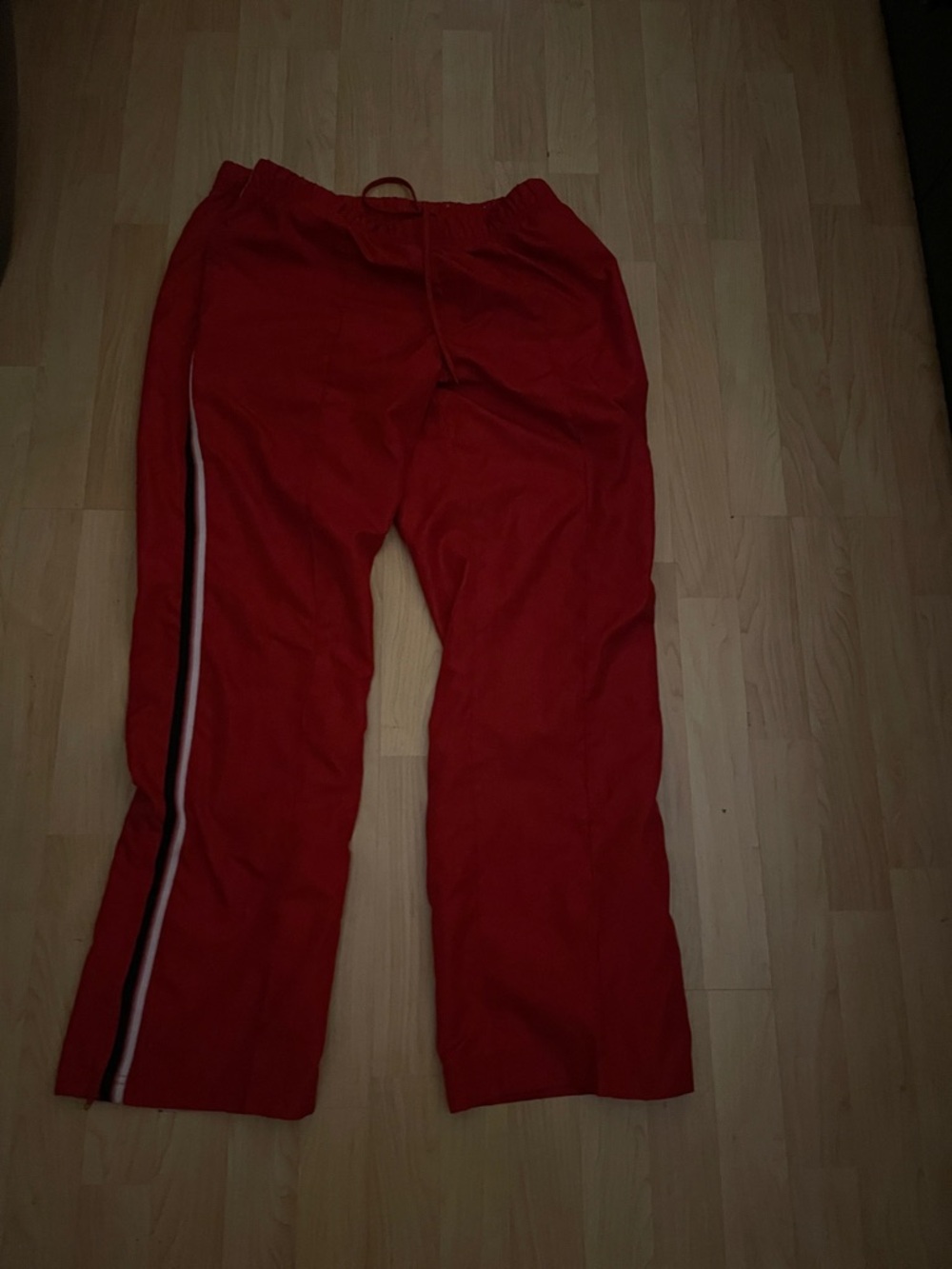 90s track Red Track Pants with Side Stripe